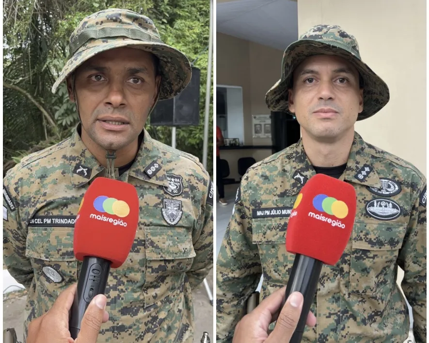 Tenente Coronel Raimundo Alves Trindade e o Major J&uacute;lio C&eacute;zar Muniz Lisboa | Fotos: Anderson de Almeida / Mais Regi&atilde;o