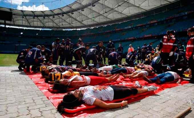 Arena Fonte Nova é palco de simulado de atentado terrorista