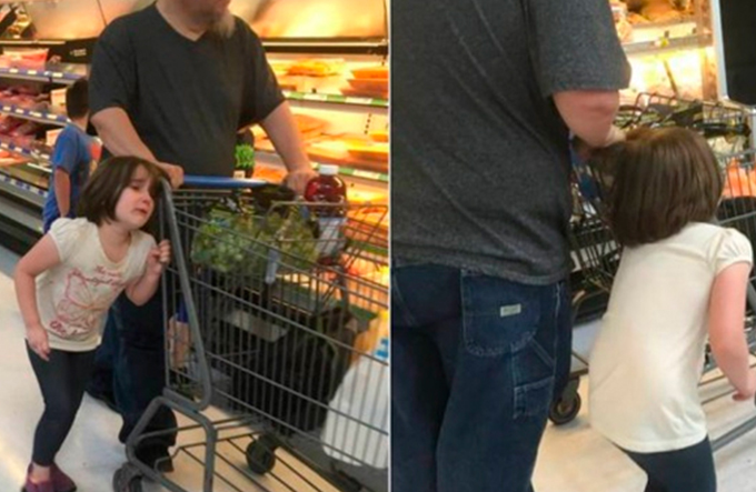 Pai arrasta filha pelos cabelos em supermercado e imagem causa revolta