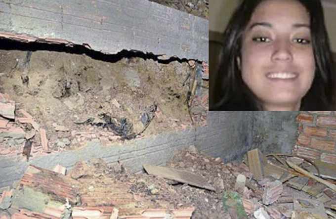 Desparecida há um mês, jovem é encontrada “concretada” em parede