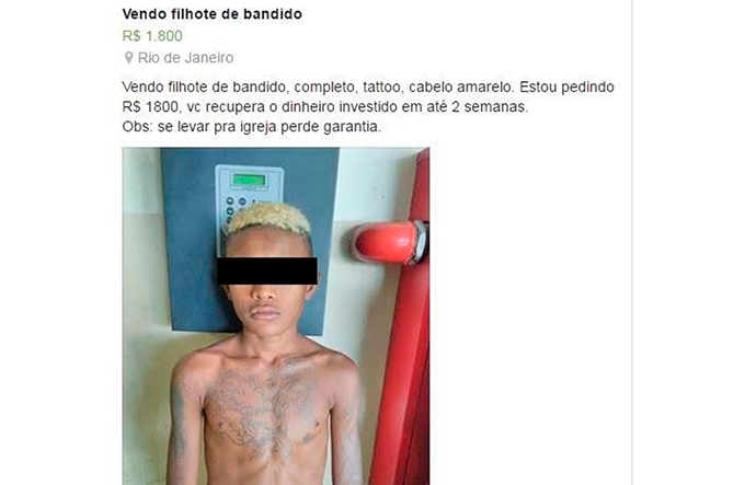 Publicitário posta foto de menor em rede social e causa polêmica