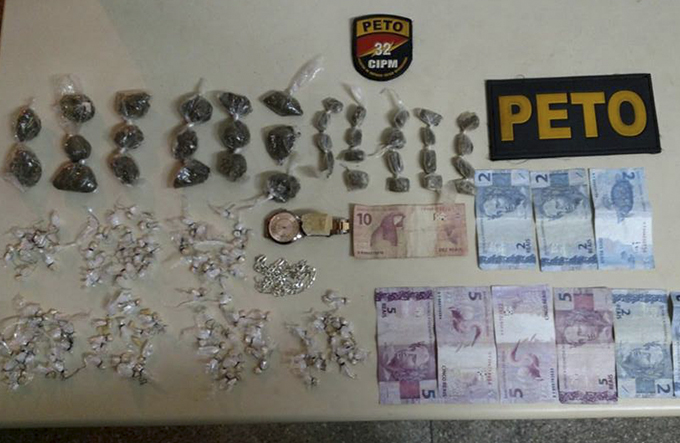 Jovem é preso em flagrante por tráfico de drogas