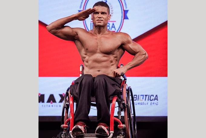 Pela 3ª vez, PM cadeirante vence campeonato baiano de fisiculturismo