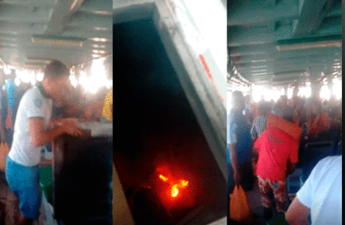 Princípio de incêndio atinge lancha na travessia Mar Grande