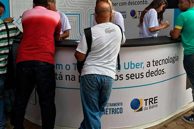 Uber dará bônus para eleitor que fizer recadastramento biométrico