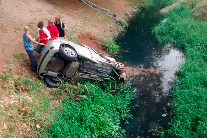 Motorista perde controle e capota carro na AV. ACM