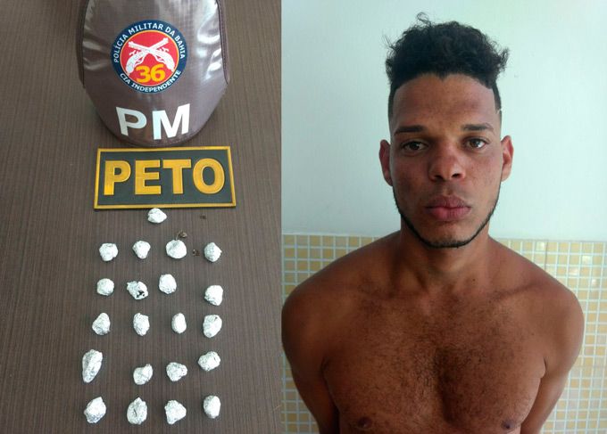 Homem é detido em flagrante com drogas após denúncia 