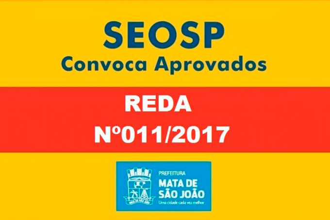 Seosp convoca candidatos aprovados no REDA
