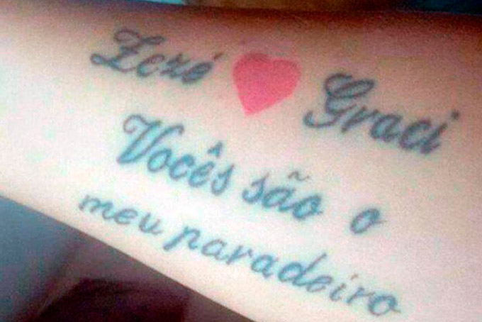 Fã faz tattoo em homenagem a de Zezé Di Camargo e Graciele