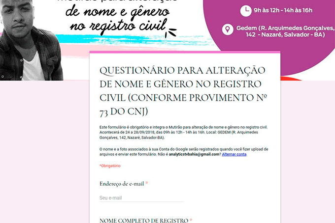 Trans podem se inscrever no 1º mutirão para mudar nome