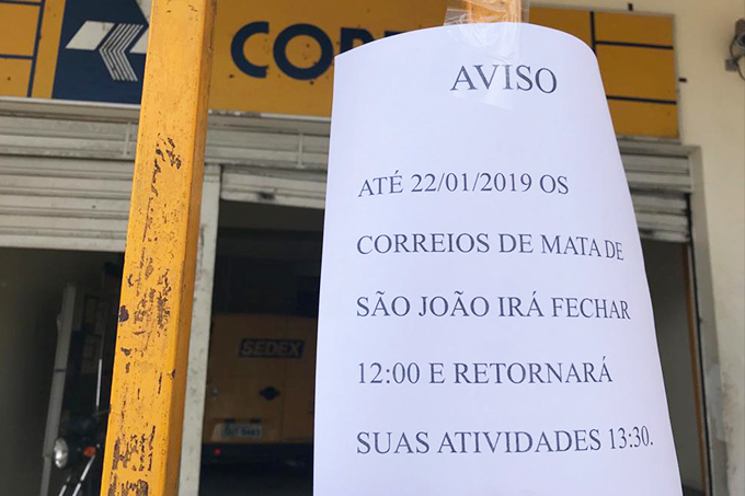 Agência dos Correios altera horário de funcionamento em Mata