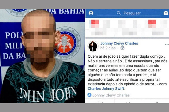 Homem é preso na Bahia após convocar atentado a escola em rede social
