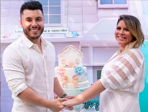 Marília Mendonça anuncia sexo e nome do bebê em festa