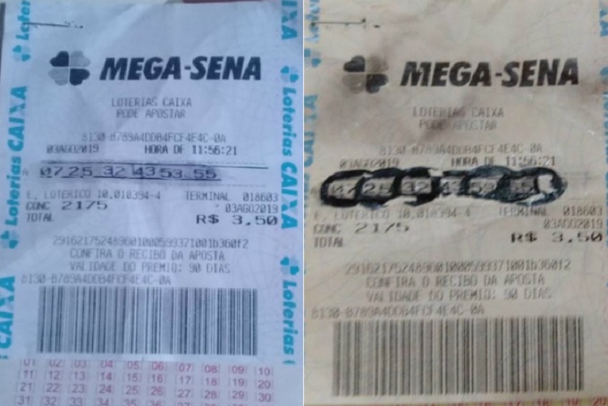 Jovem tenta resgatar prêmio da Mega-Sena com bilhete falsificado