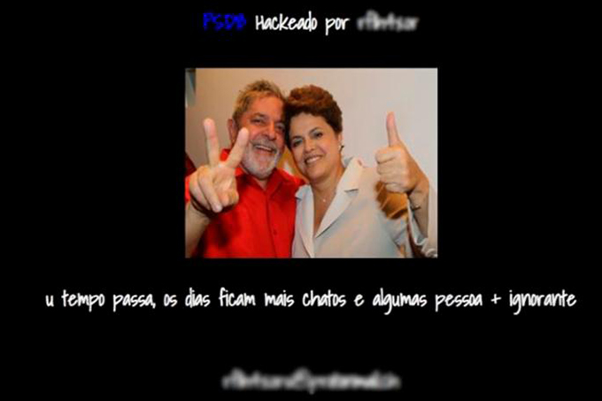 Site do PSDB é hackeado e exibe foto de Dilma e Lula