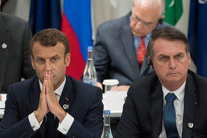 Macron acusa Bolsonaro de ‘mentir’ e França se opõe a acordo UE-Mercosul