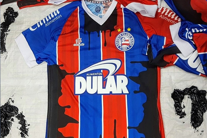 Bahia usará camisa manchada de óleo na partida contra o Ceará