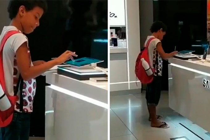 Caso do menino estudando em loja da Samsung repercute em todo mundo