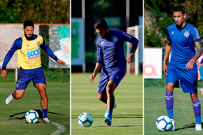 Arthur Caíke, Lucca e Rogério disputam vaga no ataque do Bahia