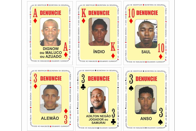 Seis novos nomes são inseridos no 'Baralho do Crime' da SSP