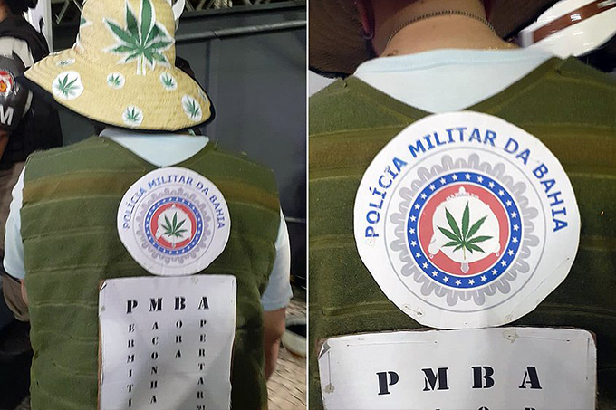 Folião fantasiado de 'PM da maconha' é detido em Salvador