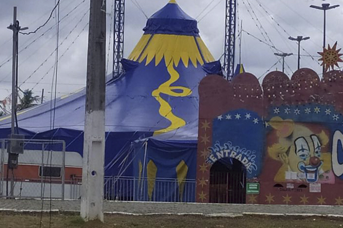 Sem bilheteria, família circense pede doações em Mata de São João