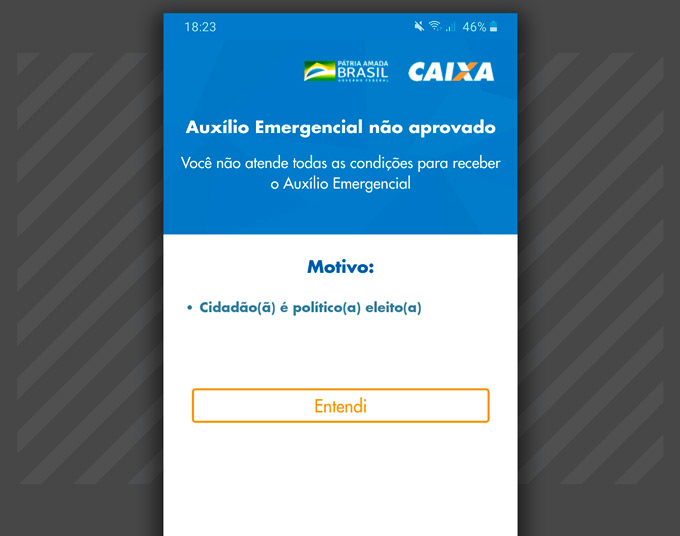 Ex-candidato à vereador aparece como eleito e tem auxílio emergencial negado 