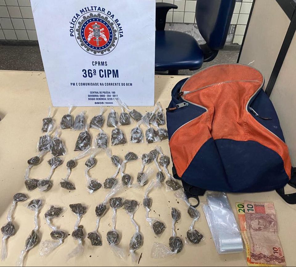 Dois Jovens são presos com drogas em Dias d’Ávila