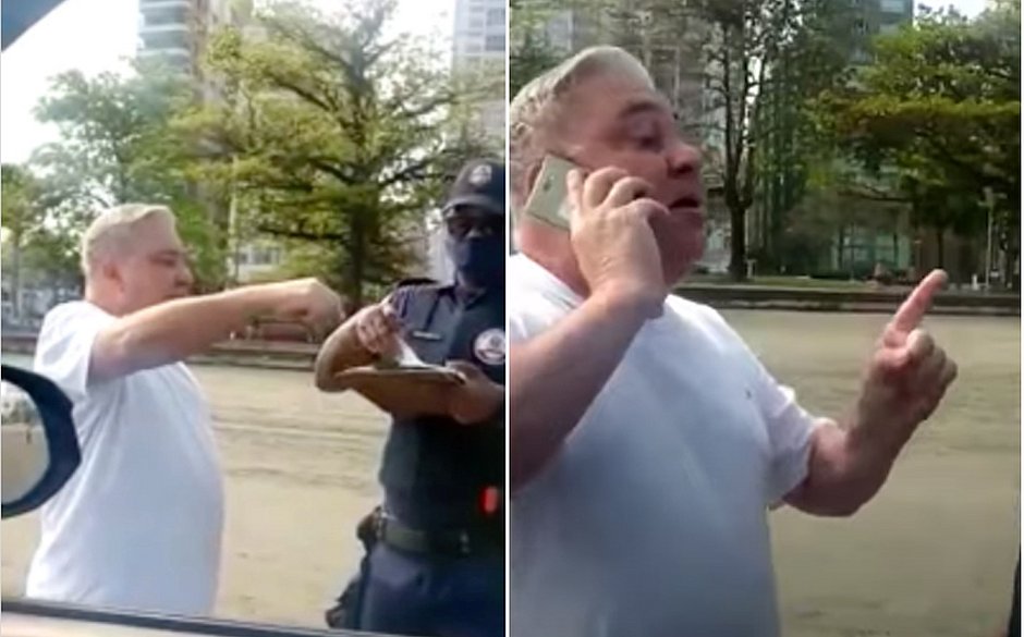 Sem máscara, desembargador rasga multa e humilha guarda municipal: 'analfabeto' 