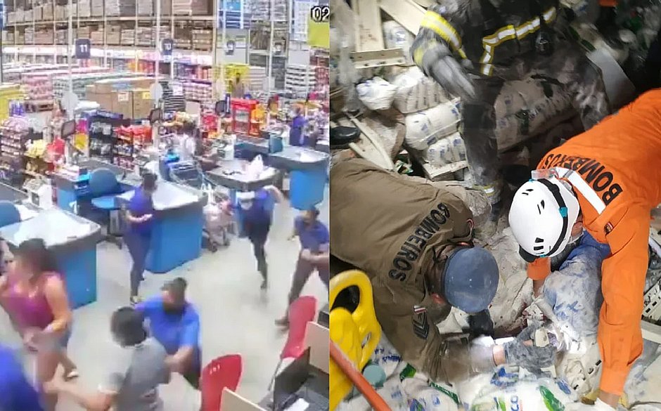 Prateleiras de supermercado desabam e deixam um morto no Maranhão