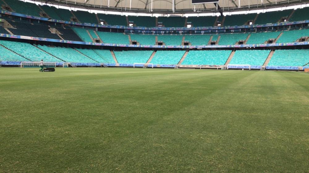 Ainda sem receber jogos, gramado da Arena Fonte Nova é aprovado pela CBF