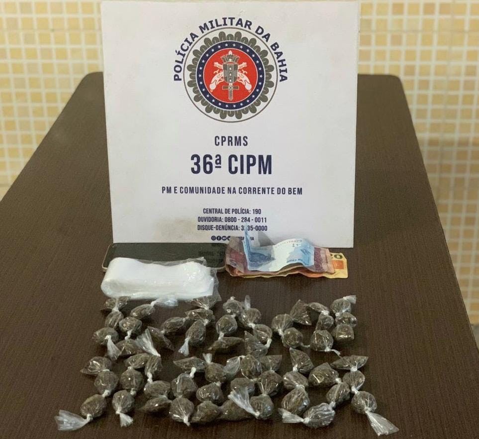Homem é preso com 50 trouxas de maconha em Dias d’Ávila