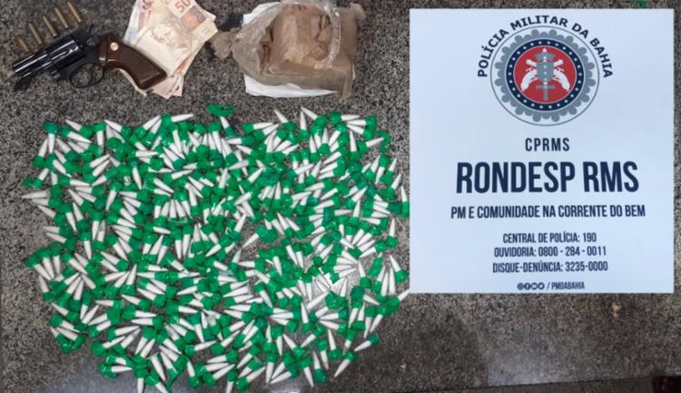 Trio é preso e 600 pinos de cocaína são apreendidos em Simões Filho