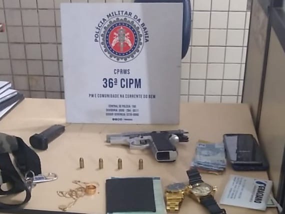 Homem é preso e adolescente apreendido por porte de arma em Dias d’Ávila