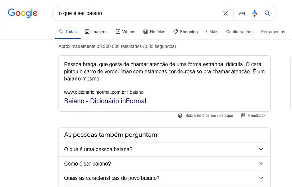 Google define baianos como 'bregas, estranhos e ridículos' e causa revolta na web