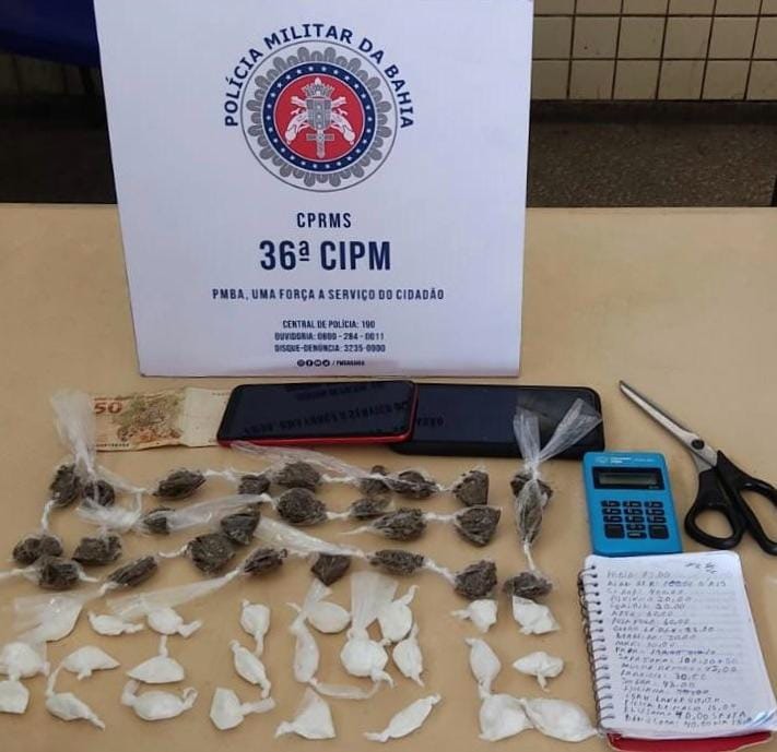 Casal é preso com drogas em Dias d’Ávila
