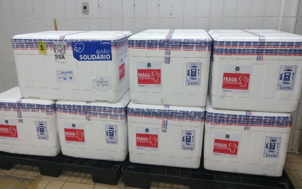 Chegam em Salvador 79,2 mil doses da Coronavac