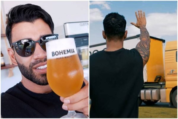 Gusttavo Lima recebe caminhão de cerveja com estoque para 6 meses