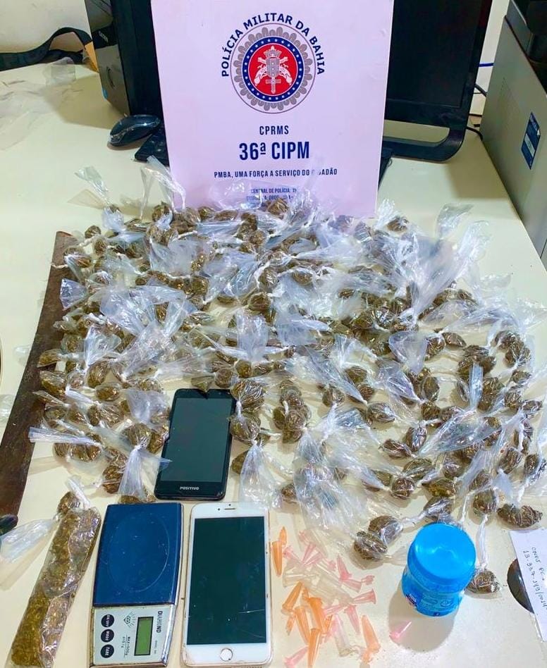 Homem é preso com 289 embalagens de maconha em Dias d’Ávila 