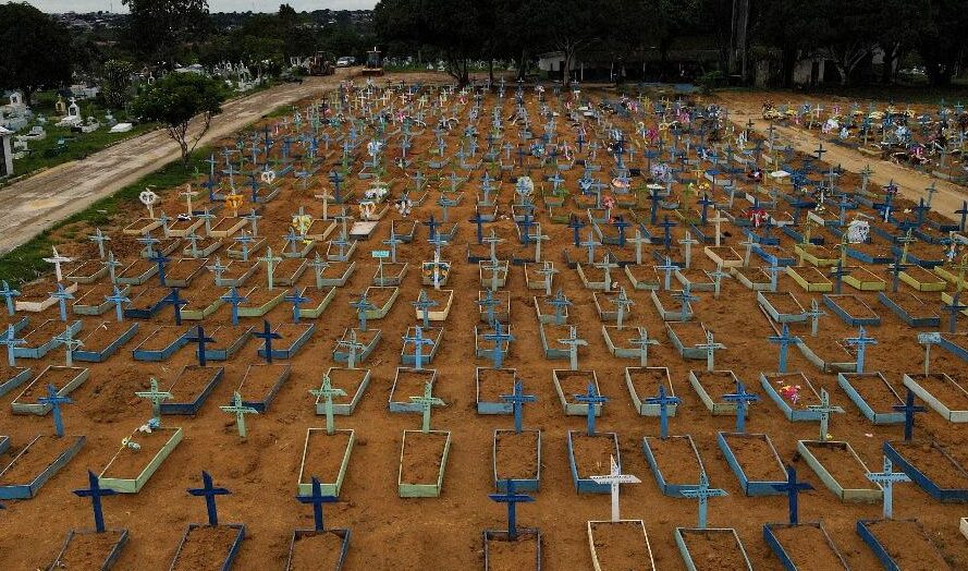 Brasil lidera número de mortes diárias por Covid-19 no mundo em março