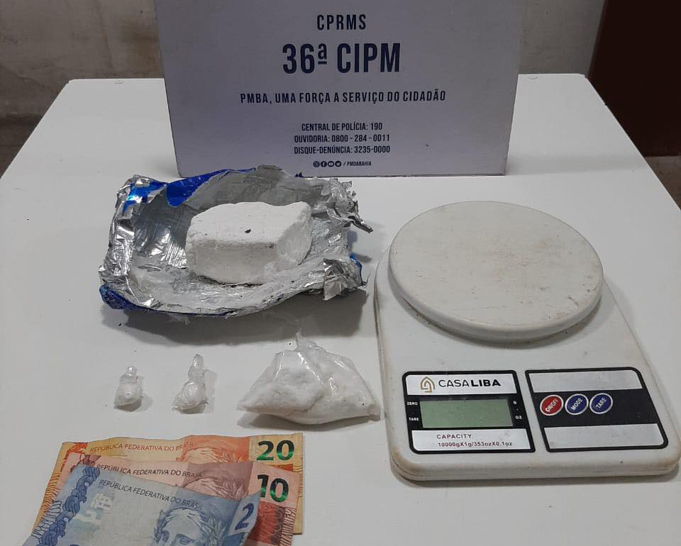 Homem é preso com meio tablete de cocaína em Dias d’Ávila