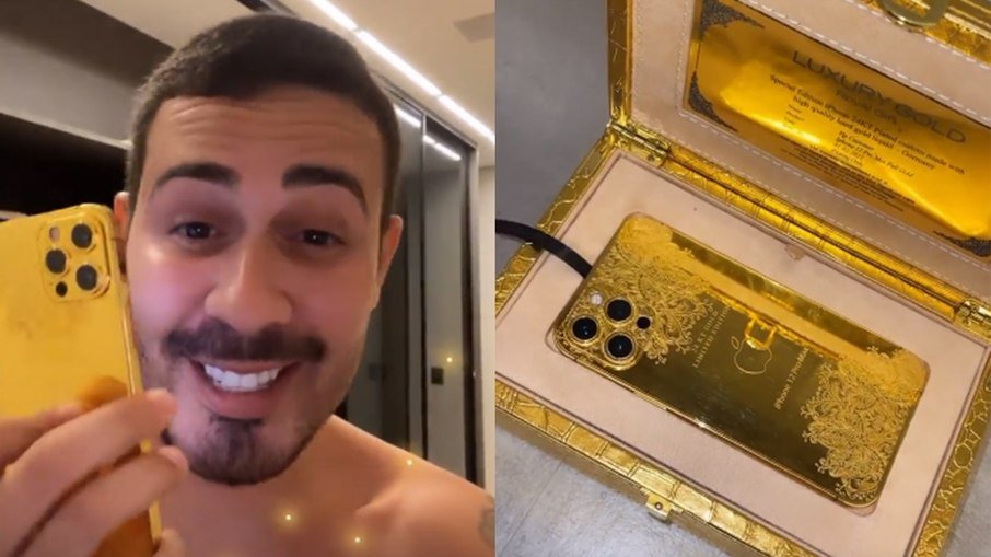 Carlinhos Maia ganha celular de ouro que custa mais de R$ 100 mil 