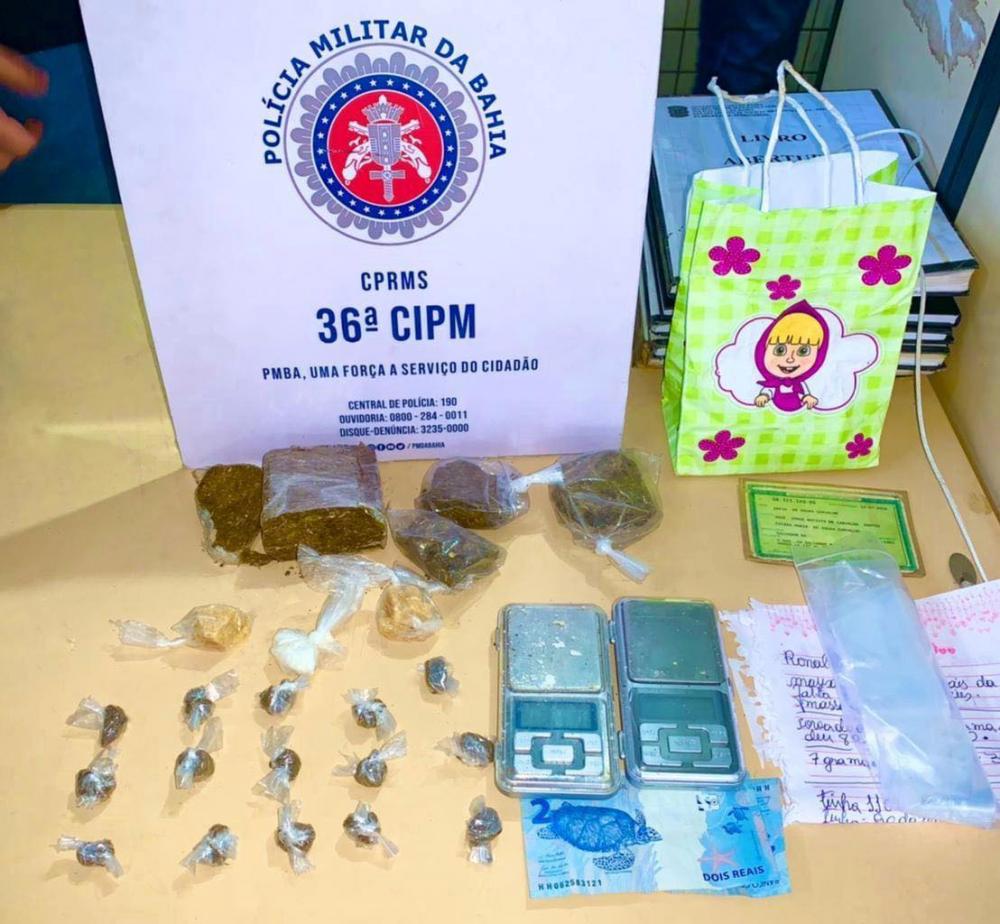 Casal é preso com drogas em Dias d’Ávila