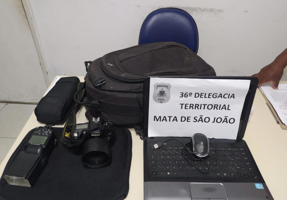 Após flagra no videomonitoramento, homem é preso com equipamentos de fotógrafo em Mata de São João 