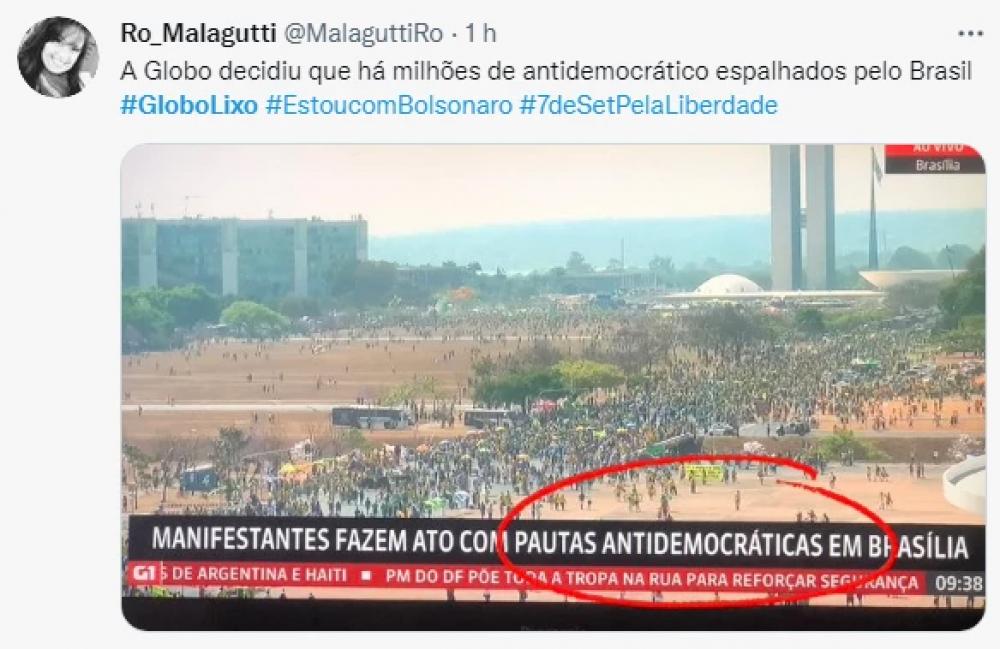 Globo faz cobertura tendenciosa dos atos e web detona a emissora