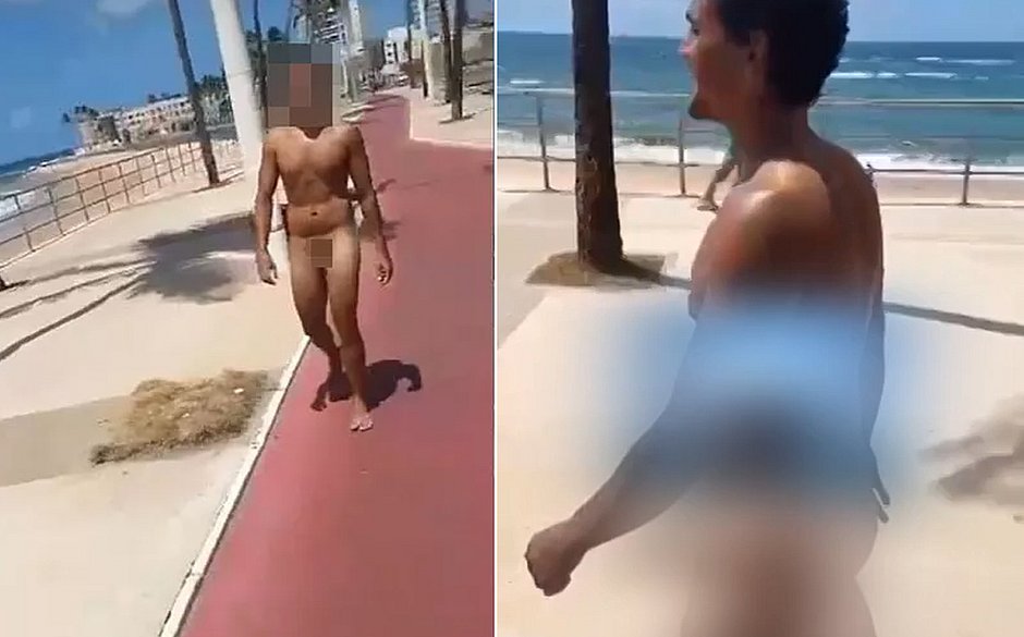 Homem é flagrado caminhando totalmente nu na Orla de Amaralina