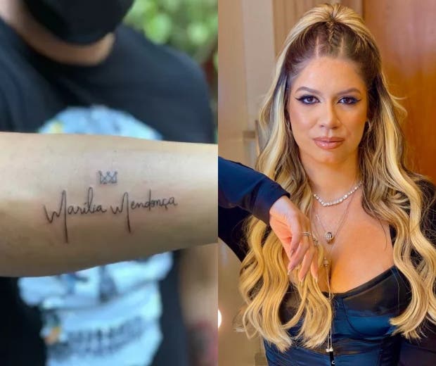 Maquiador de Marília Mendonça faz tatuagem para cantora: 'Sou muito fã dela'