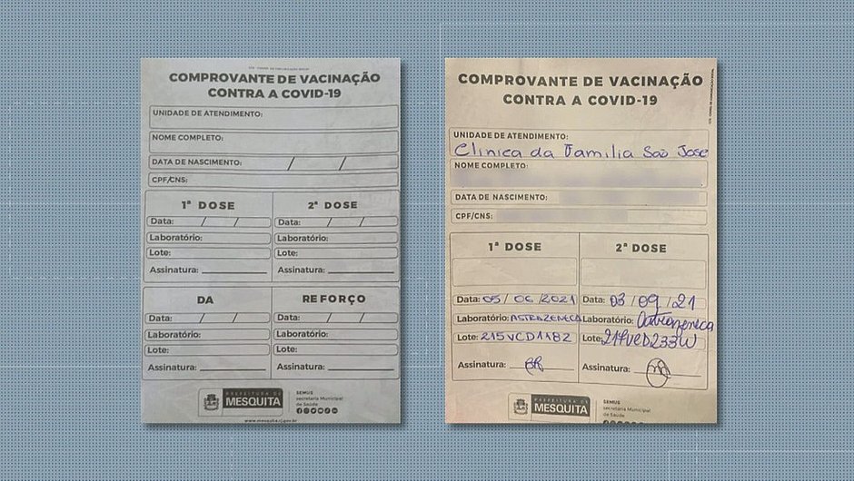 Certificados falsos de vacinação são vendidos por até R$ 200 no Rio