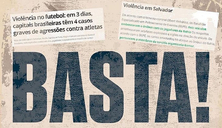 Jogadores do Bahia fazem campanha contra violência no futebol