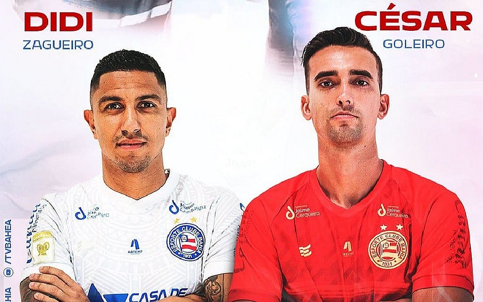 Bahia anuncia contratação do zagueiro Didi e oficializa chegada de César